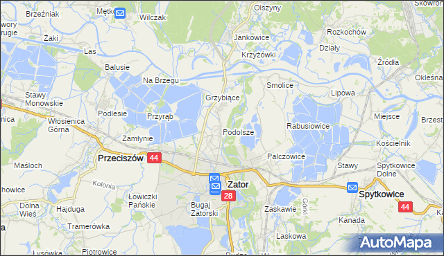 mapa Podolsze, Podolsze na mapie Targeo