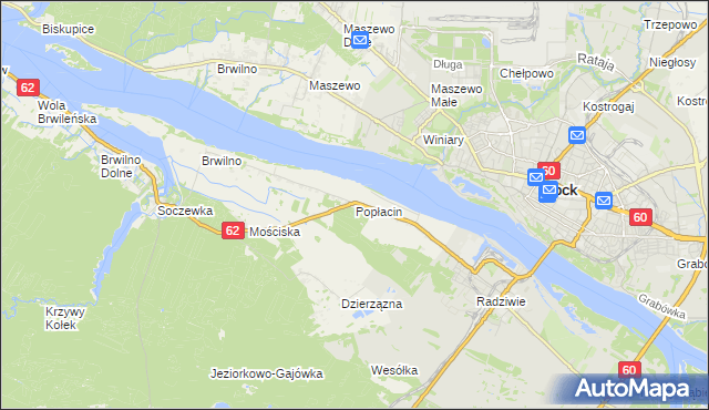 mapa Popłacin, Popłacin na mapie Targeo