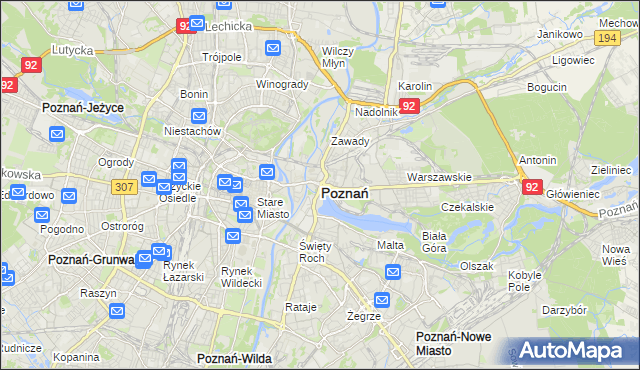 mapa Poznania, Poznań na mapie Targeo