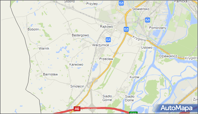 mapa Przecław gmina Kołbaskowo, Przecław gmina Kołbaskowo na mapie Targeo