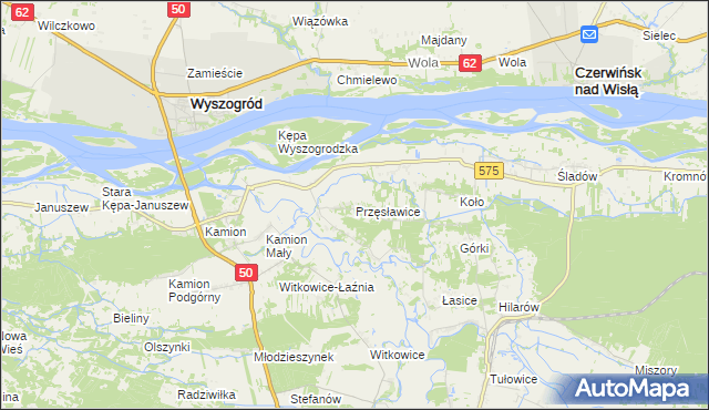 mapa Przęsławice gmina Brochów, Przęsławice gmina Brochów na mapie Targeo