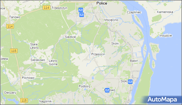 mapa Przęsocin, Przęsocin na mapie Targeo