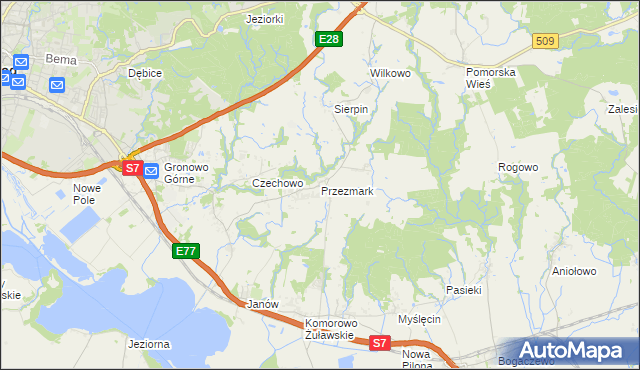 mapa Przezmark gmina Elbląg, Przezmark gmina Elbląg na mapie Targeo