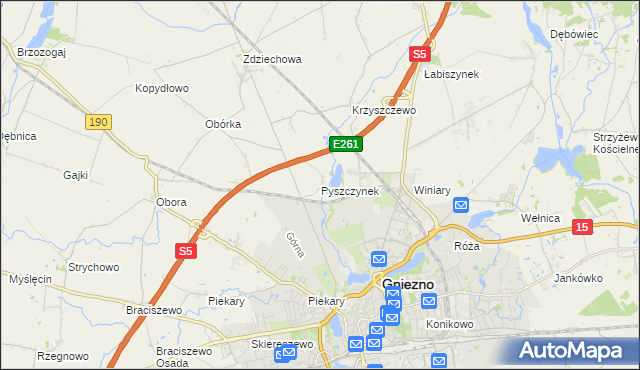 mapa Pyszczynek, Pyszczynek na mapie Targeo