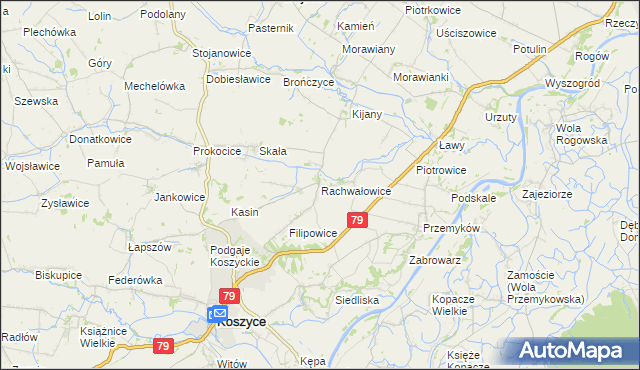 mapa Rachwałowice, Rachwałowice na mapie Targeo