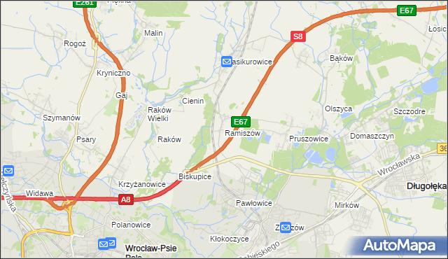 mapa Ramiszów, Ramiszów na mapie Targeo