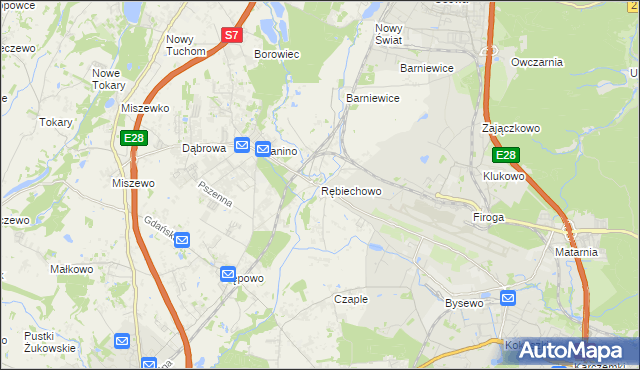 mapa Rębiechowo, Rębiechowo na mapie Targeo