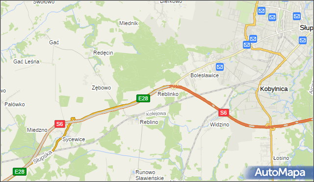 mapa Reblinko, Reblinko na mapie Targeo