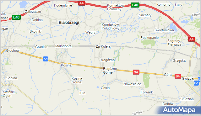 mapa Rogóżno, Rogóżno na mapie Targeo