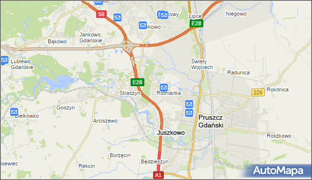 mapa Rotmanka, Rotmanka na mapie Targeo