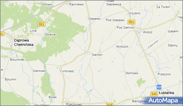 mapa Siemoń, Siemoń na mapie Targeo