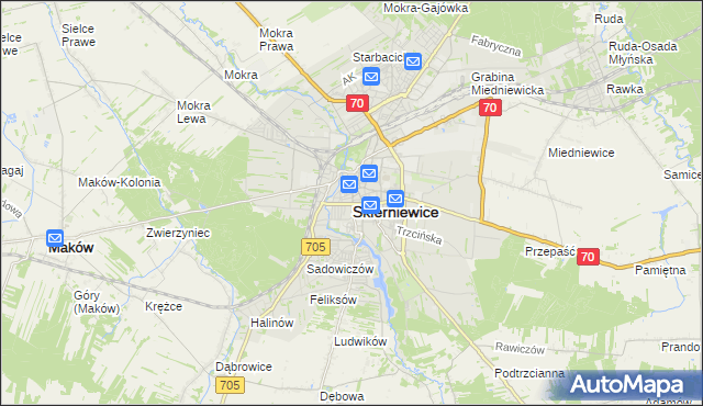 mapa Skierniewic, Skierniewice na mapie Targeo