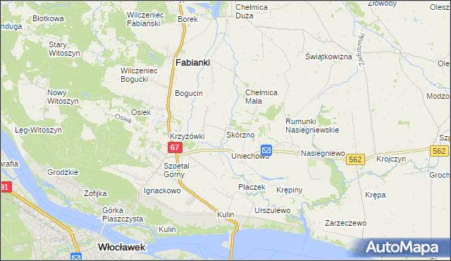 mapa Skórzno, Skórzno na mapie Targeo