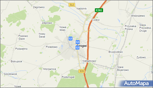 mapa Śmigiel, Śmigiel na mapie Targeo