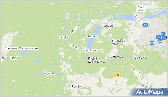 mapa Smolarnia gmina Trzcianka, Smolarnia gmina Trzcianka na mapie Targeo