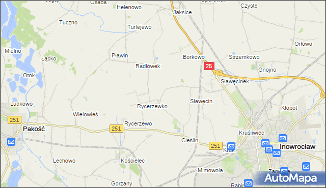 mapa Sójkowo gmina Inowrocław, Sójkowo gmina Inowrocław na mapie Targeo