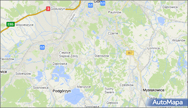 mapa Staniszów, Staniszów na mapie Targeo