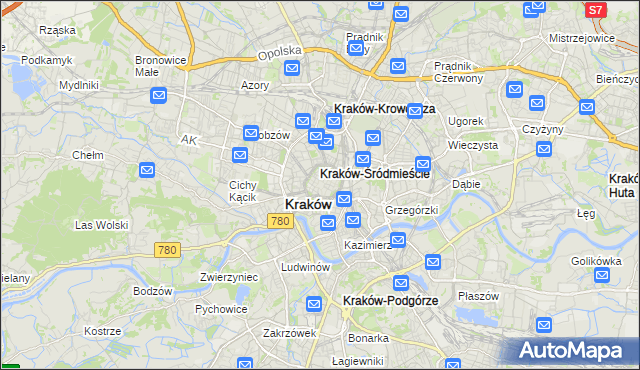 mapa Stare Miasto gmina Kraków, Stare Miasto gmina Kraków na mapie Targeo