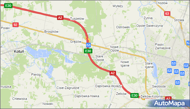 mapa Stare Opole, Stare Opole na mapie Targeo
