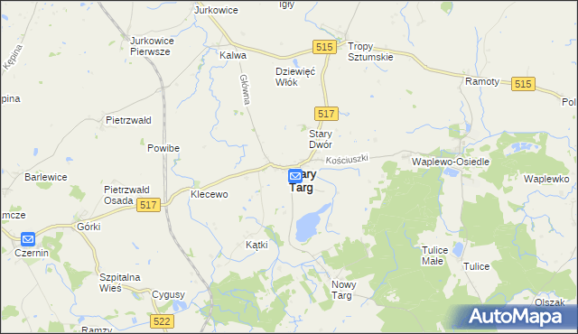 mapa Stary Targ, Stary Targ na mapie Targeo