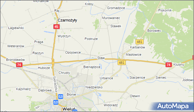 mapa Staw gmina Czarnożyły, Staw gmina Czarnożyły na mapie Targeo