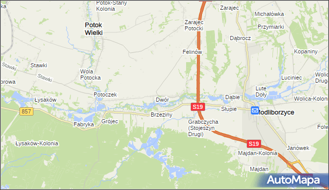 mapa Stojeszyn Pierwszy, Stojeszyn Pierwszy na mapie Targeo