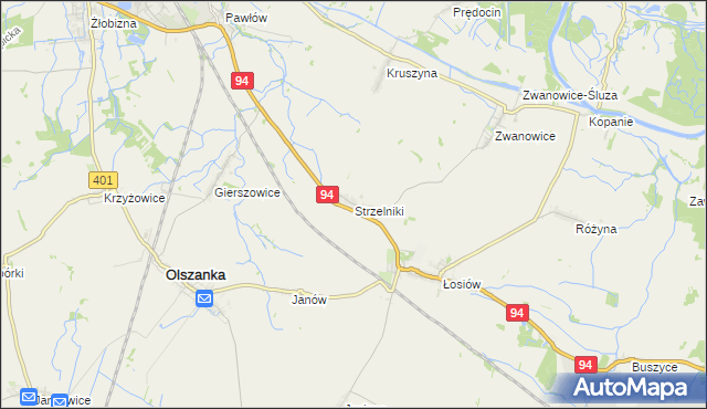 mapa Strzelniki gmina Lewin Brzeski, Strzelniki gmina Lewin Brzeski na mapie Targeo