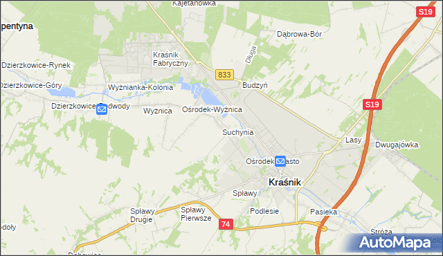 mapa Suchynia, Suchynia na mapie Targeo