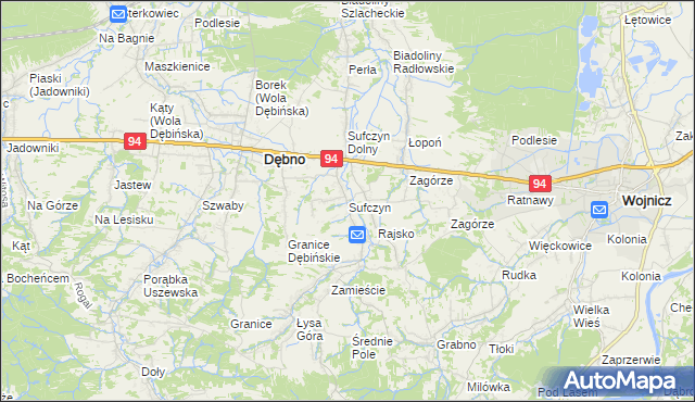 mapa Sufczyn gmina Dębno, Sufczyn gmina Dębno na mapie Targeo