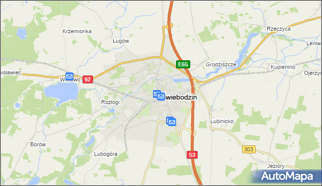 mapa Świebodzin, Świebodzin na mapie Targeo