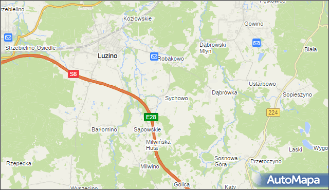 mapa Sychowo, Sychowo na mapie Targeo