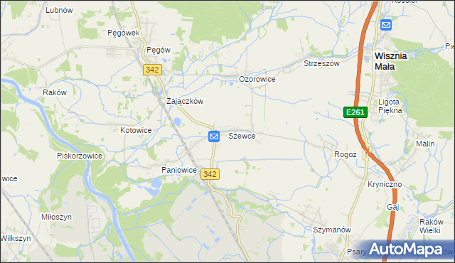 mapa Szewce gmina Wisznia Mała, Szewce gmina Wisznia Mała na mapie Targeo