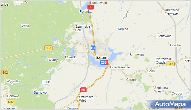 mapa Sztum, Sztum na mapie Targeo