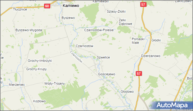 mapa Szwelice, Szwelice na mapie Targeo