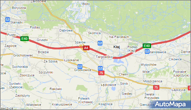 mapa Targowisko gmina Kłaj, Targowisko gmina Kłaj na mapie Targeo