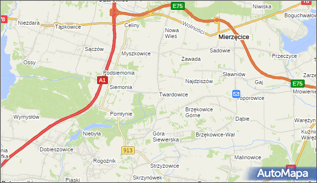 mapa Twardowice, Twardowice na mapie Targeo