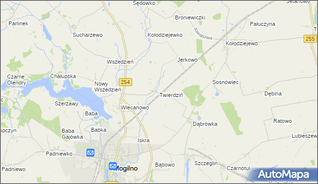 mapa Twierdziń, Twierdziń na mapie Targeo