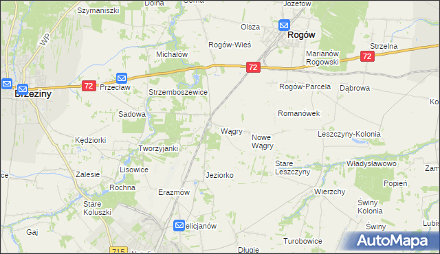 mapa Wągry, Wągry na mapie Targeo