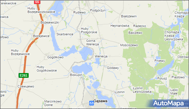 mapa Wenecja gmina Żnin, Wenecja gmina Żnin na mapie Targeo