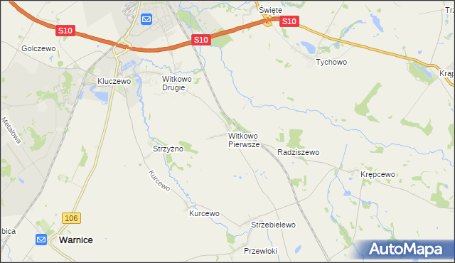 mapa Witkowo Pierwsze, Witkowo Pierwsze na mapie Targeo