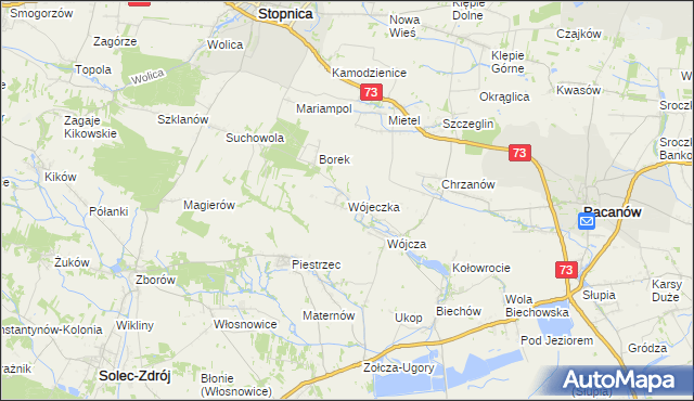mapa Wójeczka, Wójeczka na mapie Targeo