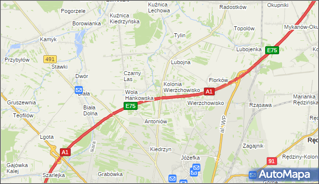 mapa Wola Kiedrzyńska, Wola Kiedrzyńska na mapie Targeo