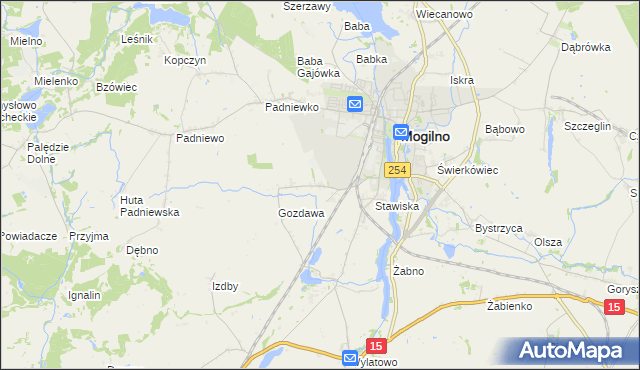mapa Wyrobki gmina Mogilno, Wyrobki gmina Mogilno na mapie Targeo
