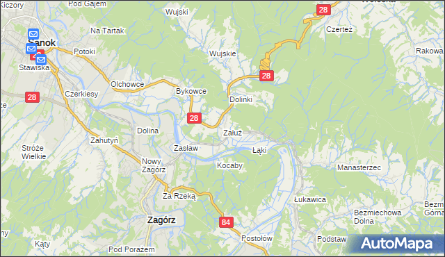 mapa Załuż, Załuż na mapie Targeo