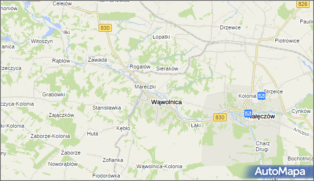 mapa Zarzeka gmina Wąwolnica, Zarzeka gmina Wąwolnica na mapie Targeo