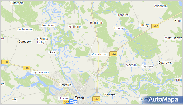 mapa Zbrudzewo, Zbrudzewo na mapie Targeo