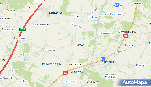 mapa Zdrowa, Zdrowa na mapie Targeo