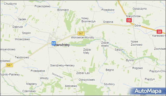 mapa Zdziar Mały, Zdziar Mały na mapie Targeo