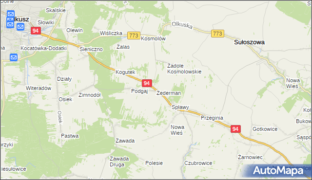 mapa Zederman, Zederman na mapie Targeo