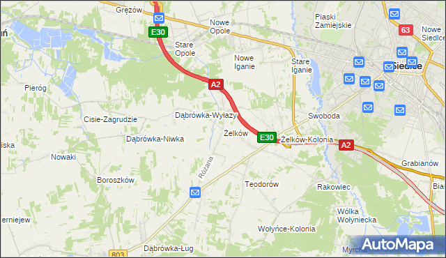 mapa Żelków, Żelków na mapie Targeo